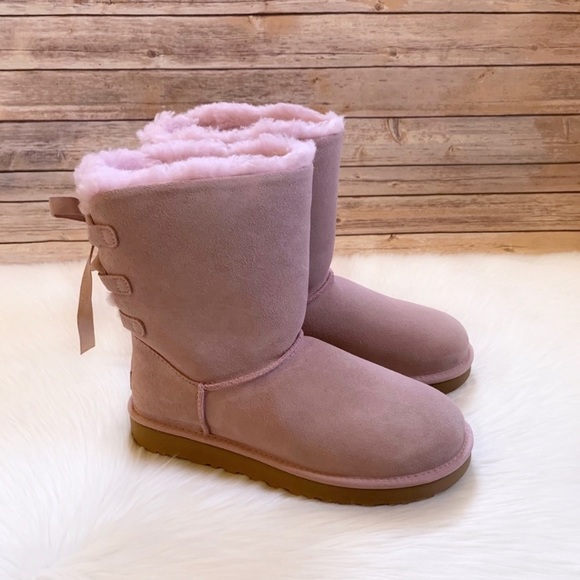 UGG Short Continuity Bow Boots In Pink Crystal - Picture 2 of 8